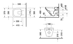 DURAVIT DURASTYLE Унитаз подвесной Rimless® в комплекте с сиденьем, белый мини 3 2