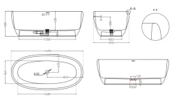 Salini LUCE Ванна свободностоящая 1690х870х580 мм, S-Stone - RAL матовый мини 3 2
