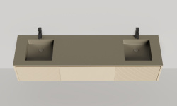 Salini Domino Тумба подвесная для 2-х раковин, 200х50х40 см, столеш, S-Stone RAL/эмаль RAL мат фрез мини 3 4