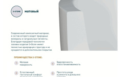 Salini GLORIA 09 Раковина накладная 480х380х120 мм, без перелива, БЕЗ ДК, S-Stone - белый матовый мини 3 5