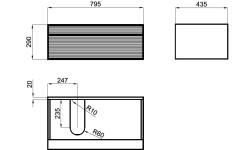 NOKEN ESSENCE C Модуль подвесной корпус из аллюминия 795х290х435 мм, чёрный/фасад цвет орех мини 3 2