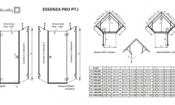 RADAWAY Essenza New PTJ door R Дверь для боковых стенок, черная/прозрачное мини 3 6