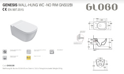 GLOBO GENESIS Унитаз подвесной 55х36хh33 см, SENZABRIDA, Bianco opaco мини 3 3