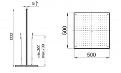 NK LOGIC Верхний душ встраиваемый в потолок Square 50 см, 18 л/мин., хром мини 3 2