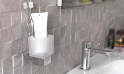 NOKEN URBAN C Стакан настенный, стекло/браш. титан мини 3 3