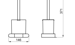 NOKEN FORMA Держатель ерша для унитаза настенный, стекло матовое/хром мини 3 2