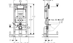 GEB DUOFIX Монтажный элемент для подвесного унитаза H112, 12 см (UP320) мини 3 3