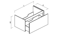BRENTA FLY FL01 Тумба подвесная с одним выдвижным ящиком, L100хP49,6хh44 см, MZZ Матовый лак мини 3 2