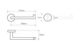 BEMETA OMEGA Держатель туалетной бумаги без крышки, пpaвый, 175х55х70 мм, хром мини 3 2