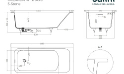 Salini ORLANDA KIT 170 Ванна встраиваемая 1685х690х600 мм, S-Stone - белый матовый/фурнитура белый мини 3 2