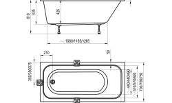 RAVAK CHROME SLIM Ванна акриловая прямоугольная150х70 см, белая мини 3 2