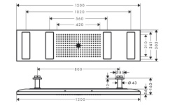AXOR SHOWERSOLUTIONS ShowerHeaven Верхний душ 1200x300 мм 4jet с подсветкой 3500 K, хром мини 3 2