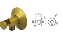 NOKEN PACK EYE Душевой комплект со смесителем, потолочной лейкой с хромотерапией, браш. золото мини 3 5