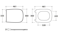 GLOBO GENESIS Сиденье с механизмом плавного опускания для унитаза GENESIS 55.36, белый мини 3 2