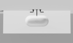 Salini ONDA FLOW OVAL 72 Столешница 800-3000x165 мм с раковиной 700х400 мм, ДК, S-Stone- белый мат мини 3 6