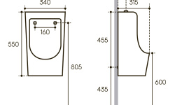 AQUEDUTO PRO Писсуар с механическим смывом, 315х340х550 мм, белый глянцевый мини 3 3