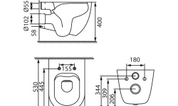 ALLEN BRAU REALITY Унитаз подвесной, rimless, без сиденья, 530x365 мм, белый мини 3 2