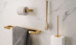 NOKEN LOUNGE Держатель ерша для унитаза настенный, белый/золото мини 3 4