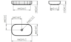 KRION UNIQUE Раковина на столешницу B814 70x40 см ON TOP без перелива, белый KRION® мини 3 3