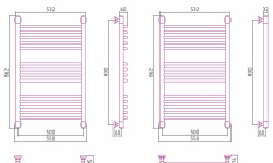 СУНЕРЖА Богема+ прямая Полотенцесушитель (вода) 800х500 мм, (в/д/н), хром мини 3 3