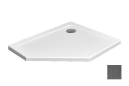 RADAWAY DOROS PT E 100x90 R Поддон акрил для монтажа непосредственно на пол, Ø 90мм, Aнтрацит камень