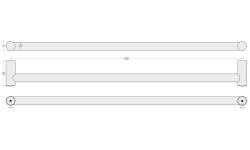 СУНЕРЖА Поручень прямой Ø28 мм/L 800, Золото мини 3 6