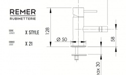 REMER X STYLE Смеситель для биде без ДК, вылет 95 мм, matt black мини 3 2