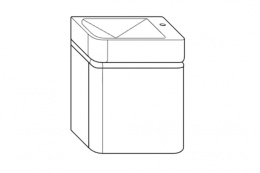 BURG B.ME Тумба с раковиной, 500х340хН640 мм, F5981 White Matt/ручка G0126/White Matt C0037