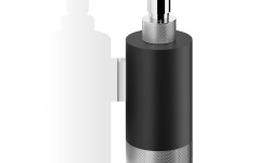 DW CLUB WSP 1 Дозатор для мыла настенный, H17,5x7,5x6,5 см, Черный матовый/Хром мини 1