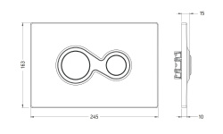 ART CERAM MONET Клавиша двойного смыва для унитаза, Black Matt мини 3 3
