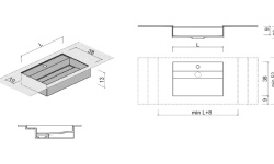 BRENTA PRIME Раковина интегрированная из керамогранита без слива 50x38 см, B51 Travertino light мини 3 3
