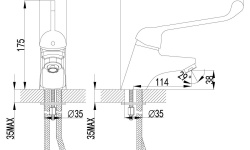 GLOBO Смеситель для раковины удлиненный, хром мини 3 3