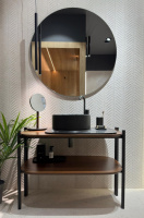 LANTIC BALDA Комплект мебели с раковиной, зеркалом, смесителем, DARK-AMERICANO/Matt Gun Metal PVD
