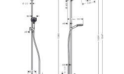 HG Crometta E Showerpipe 240 1jet Душевая стойка с термостатом для ванны, хром мини 3 2