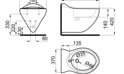 NOKEN VITAE Комплект керамики со смесителями и зеркалом, белый/хром мини 3 5