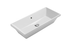 GLOBO STOCKHOLM Раковина встраиваемая в столешницу 75х34х17 см, без отв, с переливом, белый мини 1