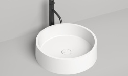 Salini GLORIA 01 Раковина накладная 440х440х125 мм, без перелива, БЕЗ ДК, S-Stone - белый матовый мини 1