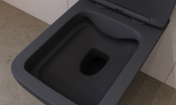 AQUEDUTO ESTETA Унитаз подвесной безободковый, сиденье c микролифтом, 520х370 мм, черный матовый мини 3 3