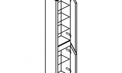 BRENTA VERSO VS51(L/R) Шкаф-пенал подвесной с 2 дверкам, 25х40хh150 см, GZZ Глянцевый лак/фрез. FZZ мини 1