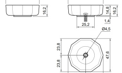 ANTL Раковина декагональная накладная из материала Cristalmood, Ø50хH16. Спецзаказ! мини 3 6