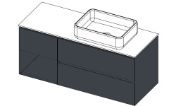 ALLEN BRAU INFINITY Тумба 120 R для раковины без столешницы, 1192 x456xH510 мм, anthracite matt мини 1
