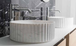 LANTIC COLUMN Раковина из натурального камня, 40х40х15 см, Persian White мини 3 2