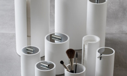 DW STONE BER Стакан для зубных щеток настольный, 10x8x8 см, Белый мини 3 2