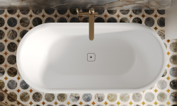 Salini PERLA Ванна свободностоящая 1700х800x605 мм, S-Stone- белый матовый мини 3 8