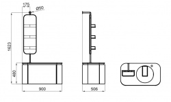 NK PACK FORMA Комплект мебели 90 см, белый/xром_merlot/фасад цвет merlot мини 3 9