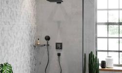 HANSGROHE Raindance E Верхний душ 300x300 мм 1jet с держателем 390 мм, матовый чёрный мини 3 5