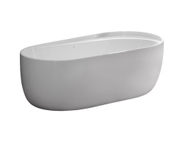 NOKEN LIEM Ванна акриловая свободностоящая, 185x95 см, скрытый перелив, белый/хром