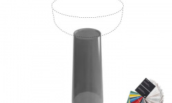 ANTL Пьедестал, с выпуском в пол, сифоном и шлангом/трубой, Ø28x65,5 см, из материала Cristalmood мини 1