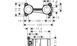 HANSGROHE Скрытая часть однорычажного настенного смесителя для раковины мини 3 2
