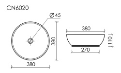 CERAMICANOVA Element Раковина накладная круглая 370х370хH110 мм, белый мини 3 3